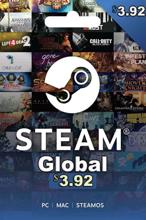 گیفت کارت استیم والت گلوبال 3.92 دلاری – Steam Wallet